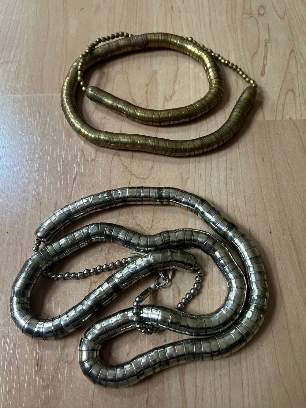 SET OF TWO VINTAGE COIL NECKLACES Y2K 90s